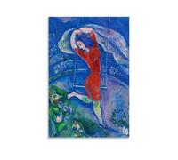 Márc Chágall Outstanding Works Poster The Circus in The Blue Sky of Paris Painting On Canvas Wall Art Scroll Picture Print Living Room Walls Decor Homes 12x18inch(30x45cm)
