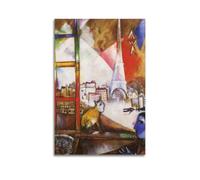 Marc Chagall Paris Through The Window Wall Art Poster08x12inch | Canvas Prints Artwork Picture Image Painting Decoration Hanging Display Interior Decor Printed Art Home Accent Artistic Decor