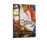 Marc Chagall Paris Through The Window Wall Art Poster12x18inch | Canvas Prints Artwork Picture Image Painting Decoration Hanging Display Interior Decor Printed Art Home Accent Artistic Decor