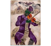 Marc Chagall Poster Green Violinist Canvas Painting Marc Chagall Wall Art Abstract Prints For Living Room Home Decor Picture 50x70cm No Frame