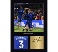 Marc Cucurella Gift Signed A4 Print Display Unframed Chelsea Gifts For Boys Digitally Reproduced Signature Chelsea FC Gifts (Framed)