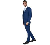 Marc Darcy Men's Rambo Three Piece Suit (Cobalt, 36/30)