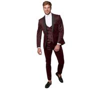 Marc Darcy Men's Simon Three Piece Suit £207.95 (Wine, 42/36)