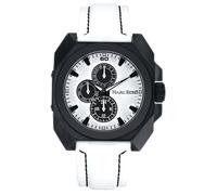 Marc Ecko Mens Watch E13585G1 with Matte White Dial and White Leather Strap