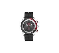 Marc Ecko Unisex Quartz Watch with Black Dial Analogue Display and Black Silicone Strap E16525G1