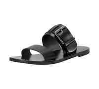Marc Fisher LTD Women's Hallyn Flat Sandal, Black Leather 001, 5 UK