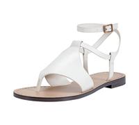 Marc Fisher LTD Women's Lille Flat Sandal, Ivory Leather 150, 2.5 UK