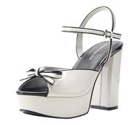 Marc Fisher womens Dera, Ivory/Black Patent 150, 4.5 UK