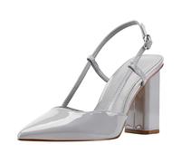 Marc Fisher Womens Dian, Light Grey Patent 050, 9