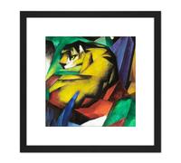 Marc Franz The Tiger 8X8 Inch Square Wooden Framed Wall Art Print Picture with Mount Artery8 Black One Size