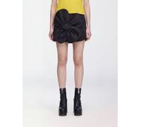 MARC JACOBS Crêpe Pencil Mini Skirt with Flower Appliqué and Curved Hem - Size: XS - female