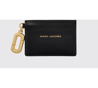 MARC JACOBS Flat Leather Card Holder with Double J Logo - Size: OS - female
