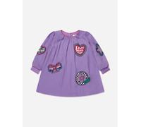MARC JACOBS Girls Badge Print Dress in Purple - Multicoloured - 14 Yrs