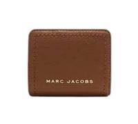 Marc Jacobs Groove Mini Top Stitched Compact Zip Leather Wallet, Cognac, Mini, Credit Card Wallet