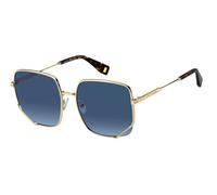 Marc Jacobs MJ 1008/S 06J/GB Woman Sunglasses Metal Gold Blue Squared Shaded