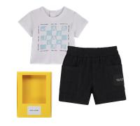 Marc Jacobs - T-shirt And Shorts Set - White Blue - Unisex - 6 Months