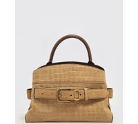 MARC JACOBS The Satchel Crocodile Print Suede Bag