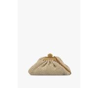 MARC JACOBS The Summer Woven Glam Small Natural Claw Clip Clutch Size