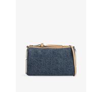 MARC JACOBS The Denim Suede Snapshot Dark Wash Indigo Shoulder Bag Col