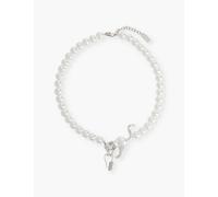 Marc Jacobs Womens Silver/white Cat and Mouse Pearl Necklace