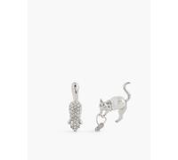 Marc Jacobs Womens Silver/white Mj Cat & Mouse Large Silver-plated Brass Earrings