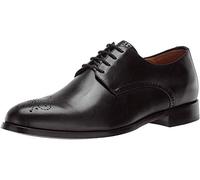 Marc Joseph New York Men's Leather Oxford Lace-Up Wingtip Dress Shoe, Black Brushed Nappa, 10 UK