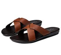 Marc Joseph New York Men's Roman Court Slipper, Cognac Grained, 9.5 UK