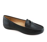 MARC JOSEPH NEW YORK Womens Casual Comfortable Genuine Leather Lightweight Driving Moccasins Classic Fashion Twisted Penny Slip On Ladies Driving Loafer Flat Shoes Black Tumbled 8