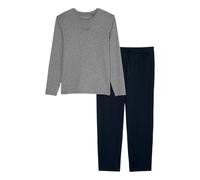 Marc O'Polo Men's Mix & Match Long Pyjama Set Pajama, Grey/Navy, XL