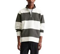 Marc OߴPolo Denim Men's Organic Cotton Striped Half Zip Jumper, Grey (Dark Grey Multi 01), XL