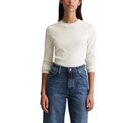 Marc OߴPolo Denim Women's Long Sleeve Ribbed Top with Stretch, White (Silky White), S