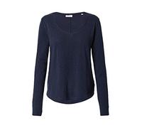 Marc OߴPolo Denim Women's Organic Cotton Long Sleeve Top with V-neck, Blue (Scandinavian Blue), M