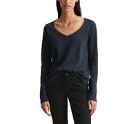 Marc OߴPolo Denim Women's Organic Cotton Long Sleeve Top with V-neck, Blue (Scandinavian Blue), S