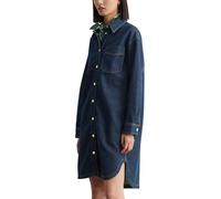 Marc OߴPolo Denim Women's Oversized Fit Organic Cotton Corduroy Dress, Blue (Dark Blue Multi 21), L
