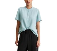 Marc OߴPolo Denim Women's Regular Fit Short Sleeve Blouse with Stand Collar, Blue (Blue Fog), L
