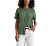 Marc OߴPolo Denim Women's Regular Fit Short Sleeve Blouse with Stand Collar, Green (Turf Green), S