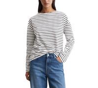 Marc OߴPolo Denim Women's Striped Long Sleeve Top with Boat Neck, White (Offwhite Multi 01), S