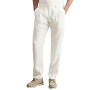Marc OߴPolo Men's Long Linen Trousers with Elasticated Waist, White (Egg White), W36/L30