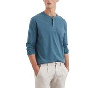 Marc OߴPolo Men's Organic Cotton Long Sleeve Top with Short Button Placket, Blue (Storm), S