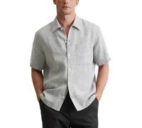 Marc OߴPolo Men's Regular Fit Short Sleeve Linen Shirt, Grey (Multi/Grey Melange), L