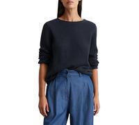 Marc OߴPolo Women's Organic Cotton Knitted Jumper with Round Neck, Blue (Deep Blue Sea), M