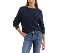Marc OߴPolo Women's Organic Cotton Knitted Jumper with Round Neck, Blue (Night Sky), XL