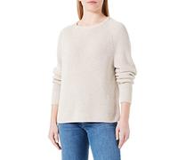 Marc OߴPolo Women's Organic Cotton Knitted Jumper with Round Neck, Off White (Sandy Melange), L