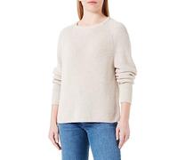 Marc OߴPolo Women's Organic Cotton Knitted Jumper with Round Neck, Off White (Sandy Melange), L