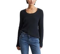 Marc OߴPolo Women's Organic Cotton Knitted Jumper with V-neck, Blue (Night Sky), M