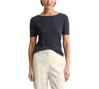 Marc OߴPolo Women's Organic Cotton T-Shirt with Boat Neck, Blue (Manic Midnight), S