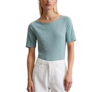 Marc OߴPolo Women's Organic Cotton T-Shirt with Boat Neck, Blue (Pure Teal), XL