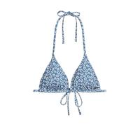 Marc O'Polo Women's Shiny Triangle Bikini Top, Shiny Coronet Blue Print, M