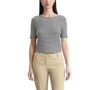 Marc OߴPolo Women's Striped T-Shirt with Boat Neck, Multicolor (Multi/Black), S