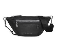 Marc Peter Georgia Leather Bum Bag | Belt Bag Bum Bag with Interchangeable Strap | Crossbody Waist Bag Leather | Hip Bag Leather Belt Bag Cross Bag, Black Nappa, 30 cm x 13.5 cm x 13.5 cm, Classic